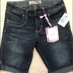 New YMI Girl Denim Bermuda Shorts Size 12